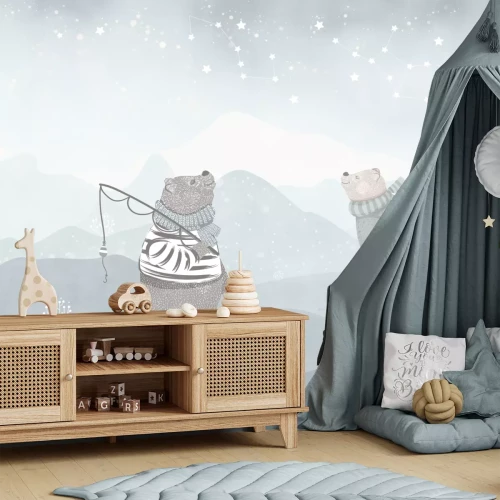 Fototapete Eine märchenhafte Szene winterlicher Berge