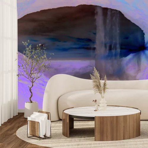 Fototapete Höhlenlandschaft mit Blick auf den Wasserfall