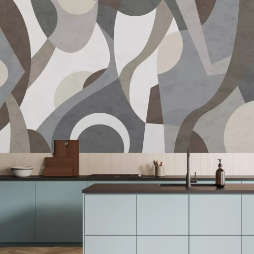 Fototapete Geometrische Abstraktion graue und braune Farben modernes Muster