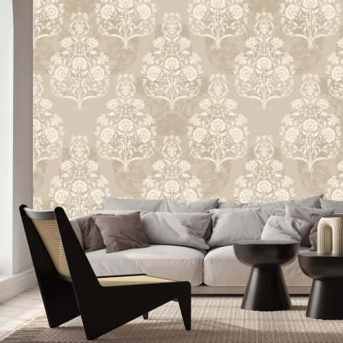 Fototapete Dekorative Ornamente auf beigem Hintergrund