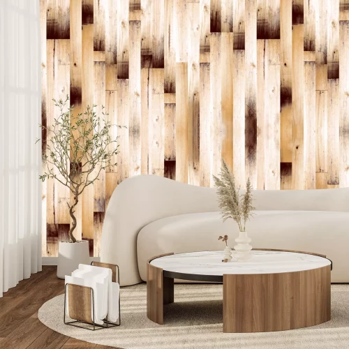 Fototapete Holzbrettstruktur im Retro-Stil