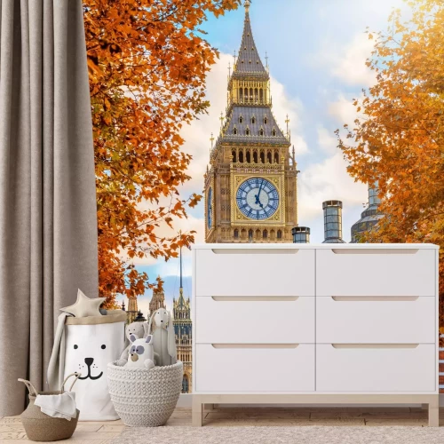 Fototapete Herbstlandschaft mit Blick auf Big Ben in London