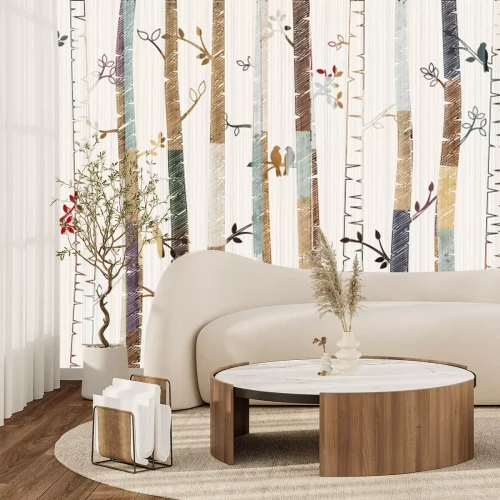 Fototapete Wald im Vintage-Stil