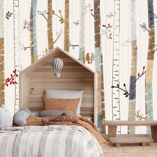 Fototapete Wald im Vintage-Stil