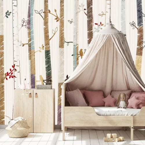 Fototapete Wald im Vintage-Stil