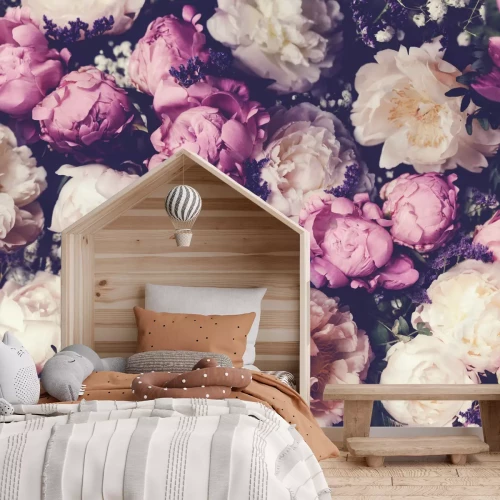 Fototapete Blumiger Hintergrund im Retro-Stil