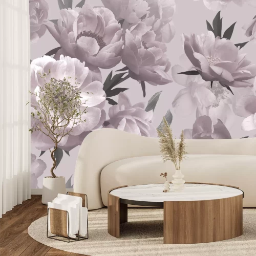 Fototapete Blumiger Hintergrund mit Pfingstrosen