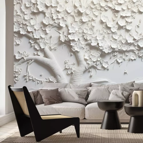 Fototapete 3D Kirschbaum mit Blüten