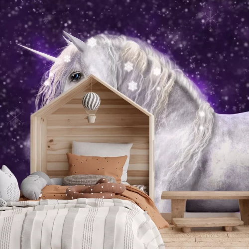 Fototapete Magisches weißes Einhorn