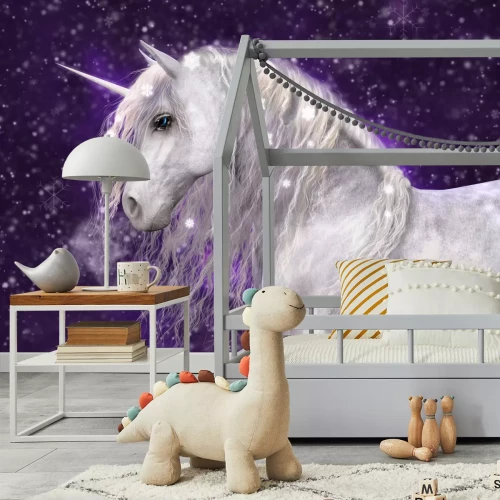 Fototapete Magisches weißes Einhorn