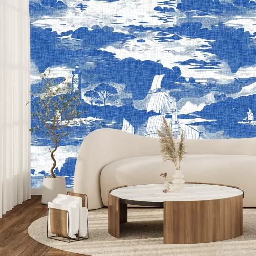 Fototapete Abstrakte Meereslandschaft in blauen Tönen