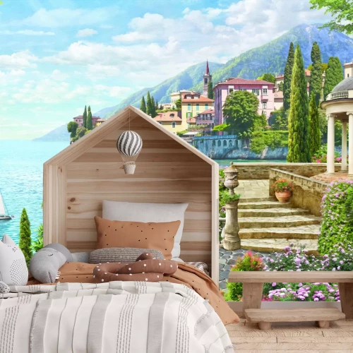 Fototapete Malerische Landschaft mit Bergblick