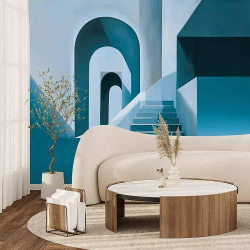 Fototapete Treppen in einer minimalistischen geometrischen Komposition