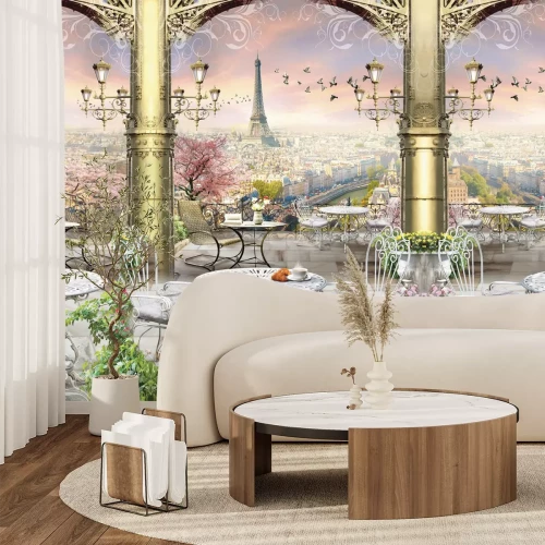 Fototapete Historische Terrasse mit Blick auf Paris﻿