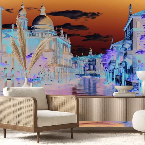 Fototapete Landschaft eines venezianischen Kanals zwischen historischen Denkmälern
