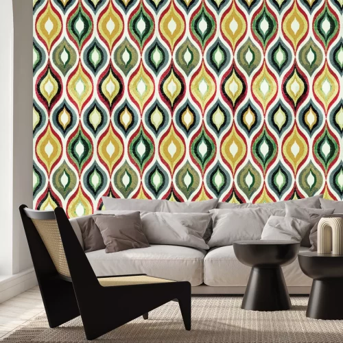 Fototapete Geometrisches Muster im Retro-Stil