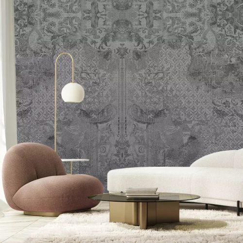 Fototapete Provencal pattern in shades of gray