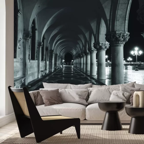 Fototapete Schwarzweißfoto antiker Säulen