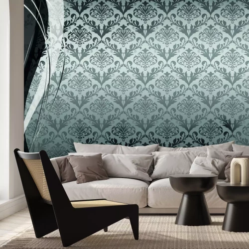 Fototapete Monochromatisches Muster im Ornamentstil