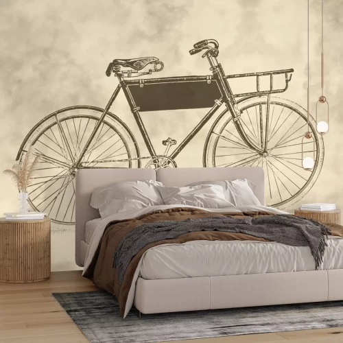 Fototapete Fahrradzeichnung im Vintage-Stil