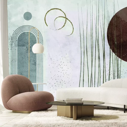 Fototapete Form von Bögen und Kreisen auf Beton