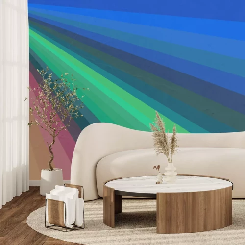 Fototapete Bunte Streifen im Vintage-Stil