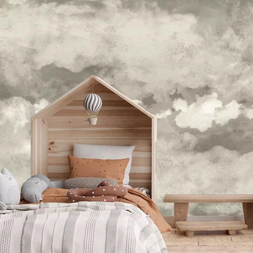 Fototapete Gemalte beige Wolken