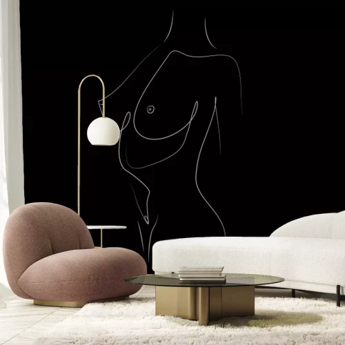 Fototapete Zeichnung einer schönen weiblichen Silhouette