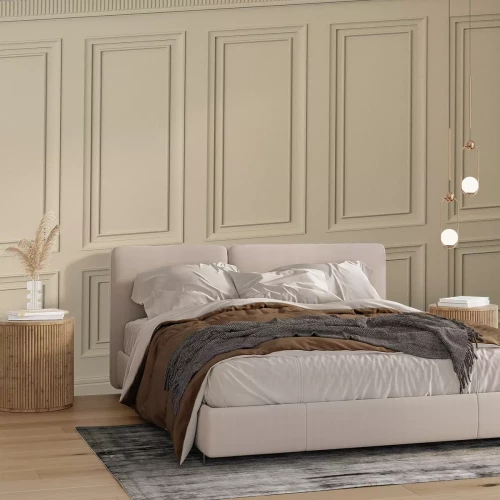 Fototapete Nachahmung von Holzvertäfelung in Beige