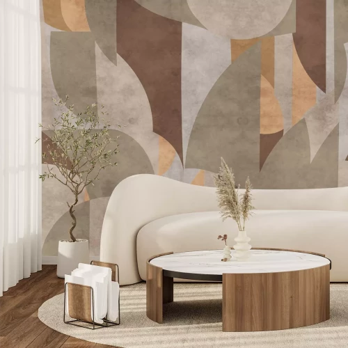 Fototapete Geometrische Formen im modernen Stil mit Betonstruktur