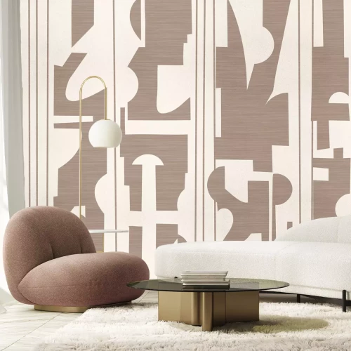 Fototapete Geometrisches Muster im skandinavischen Stil mit zarter Textur