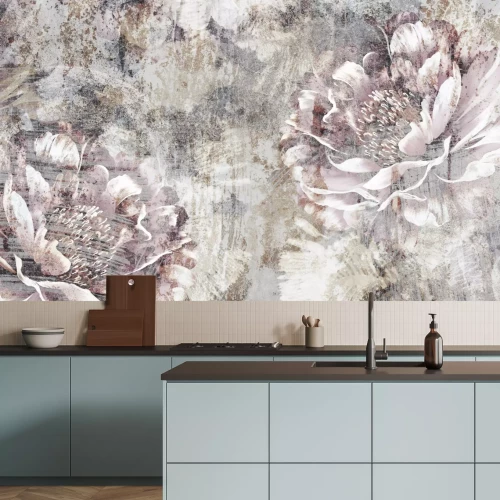 Fototapete Zarte Blüten einer rosa Pfingstrose