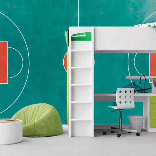 Fototapete Sportliches Basketballfeld