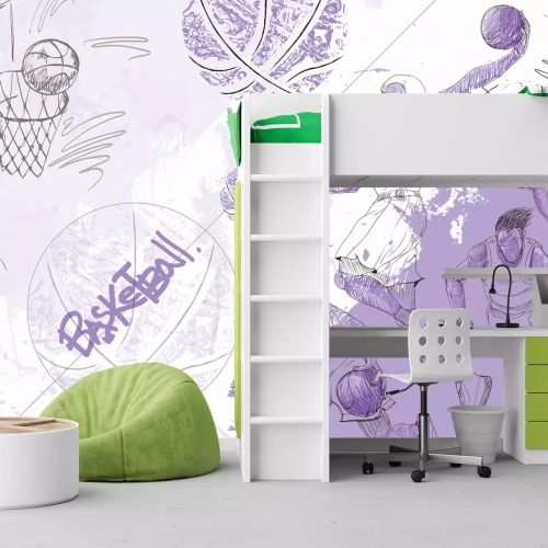 Fototapete Männer, die Basketball spielen