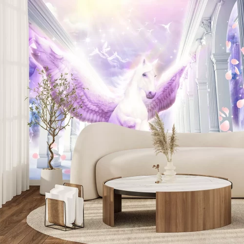 Fototapete Magisches Pferd mit rosa Flügeln