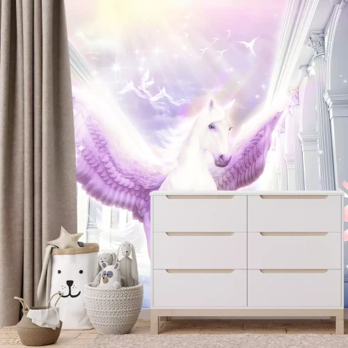 Fototapete Magisches Pferd mit rosa Flügeln