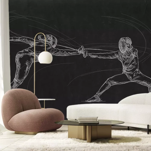 Fototapete Frauen üben Fechtkampf