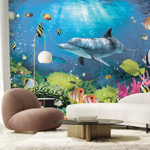 Fototapete Unterwasserwelt des Riffs mit bunten Fischen