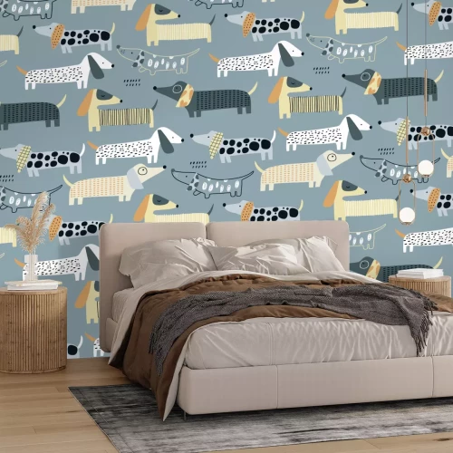 Fototapete Abstrakt gemalte Dackel