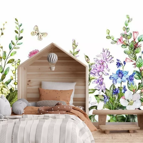 Fototapete Seamless Colorful flower floral illustrations for fabric designing.