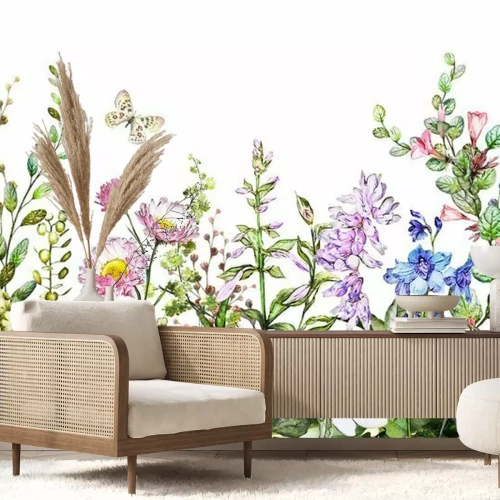 Fototapete Seamless Colorful flower floral illustrations for fabric designing.