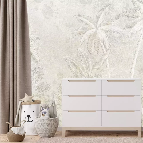 Fototapete Zarte Landschaft tropischer Palmen