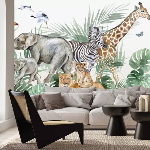 Fototapete Wilde Tiere in tropischer Vegetation