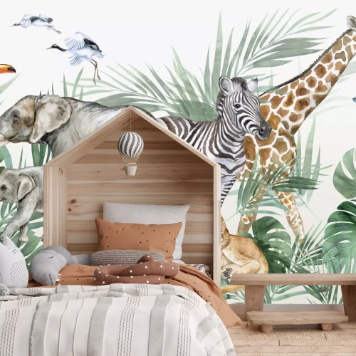 Fototapete Wilde Tiere in tropischer Vegetation