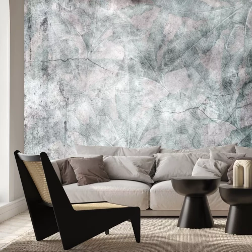 Fototapete Betonwand mit Pflanzendekor