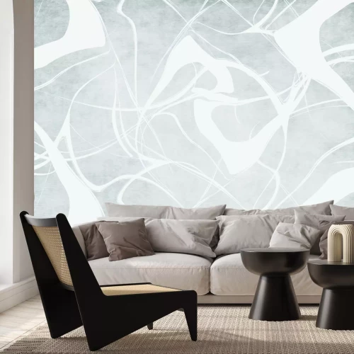 Fototapete Weiße Linien auf grauem Hintergrund im skandinavischen Stil