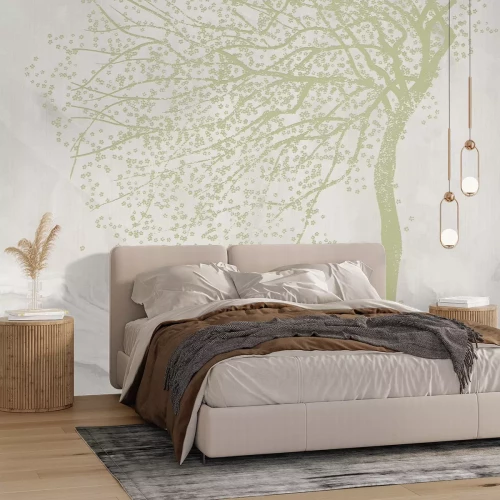 Fototapete Kirschblütenbaum auf Marmor