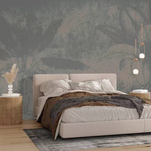 Fototapete Abstrakter Dschungel in dunklen Farben