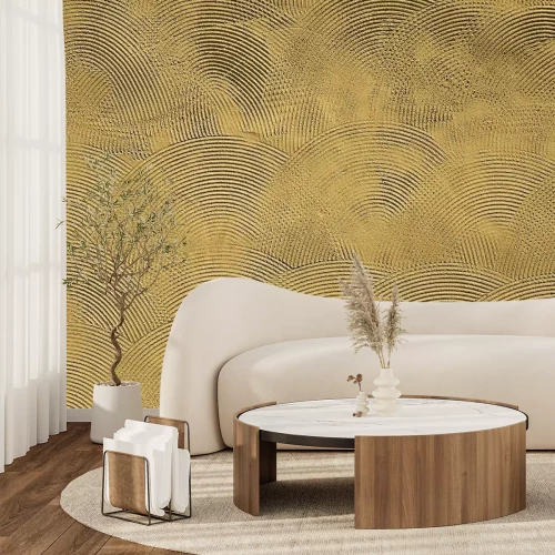 Fototapete Kreise an einer Betonwand im Glamour-Stil