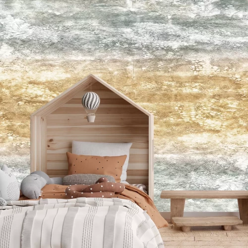 Fototapete Grau-goldene Steinimitation